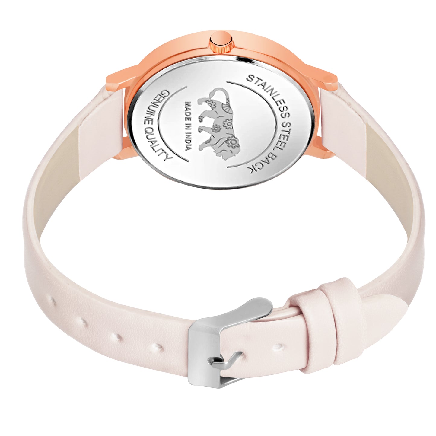 Elegant Round Dial Ladies Watch β Sleek Metallic Finish
