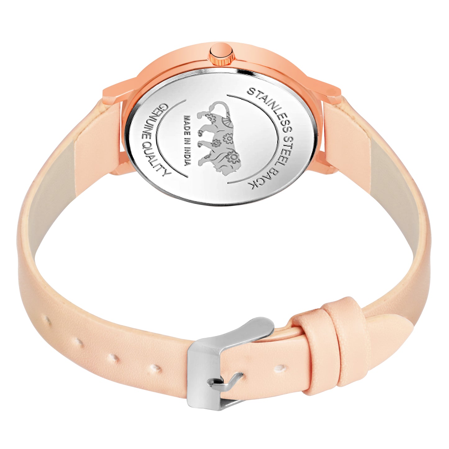Elegant Round Dial Ladies Watch β Sleek Metallic Finish
