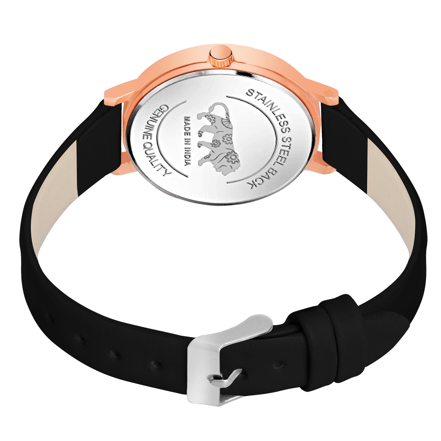 Elegant Round Dial Ladies Watch β Sleek Metallic Finish