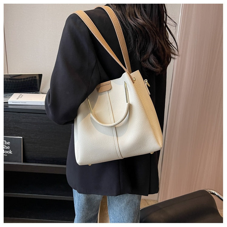 Women's Large-capacity Crossbody Autumn All-matching Korean-style Textured Portable Bucket Bag