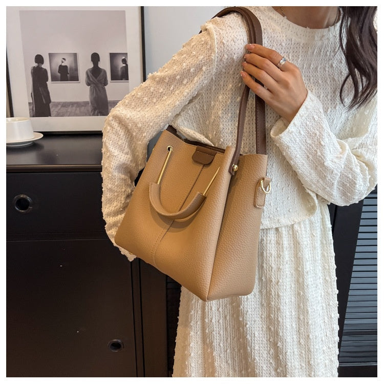 Women's Large-capacity Crossbody Autumn All-matching Korean-style Textured Portable Bucket Bag