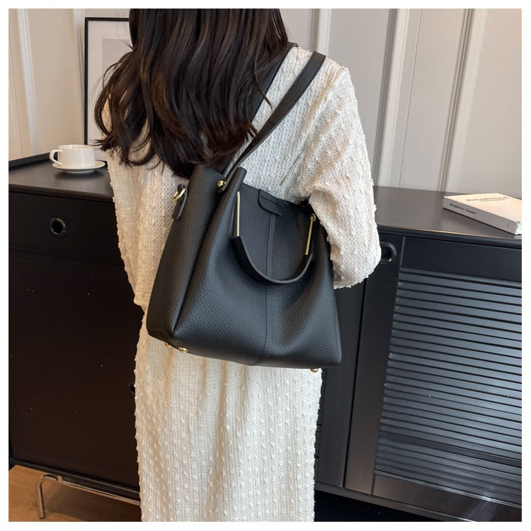 Women's Large-capacity Crossbody Autumn All-matching Korean-style Textured Portable Bucket Bag