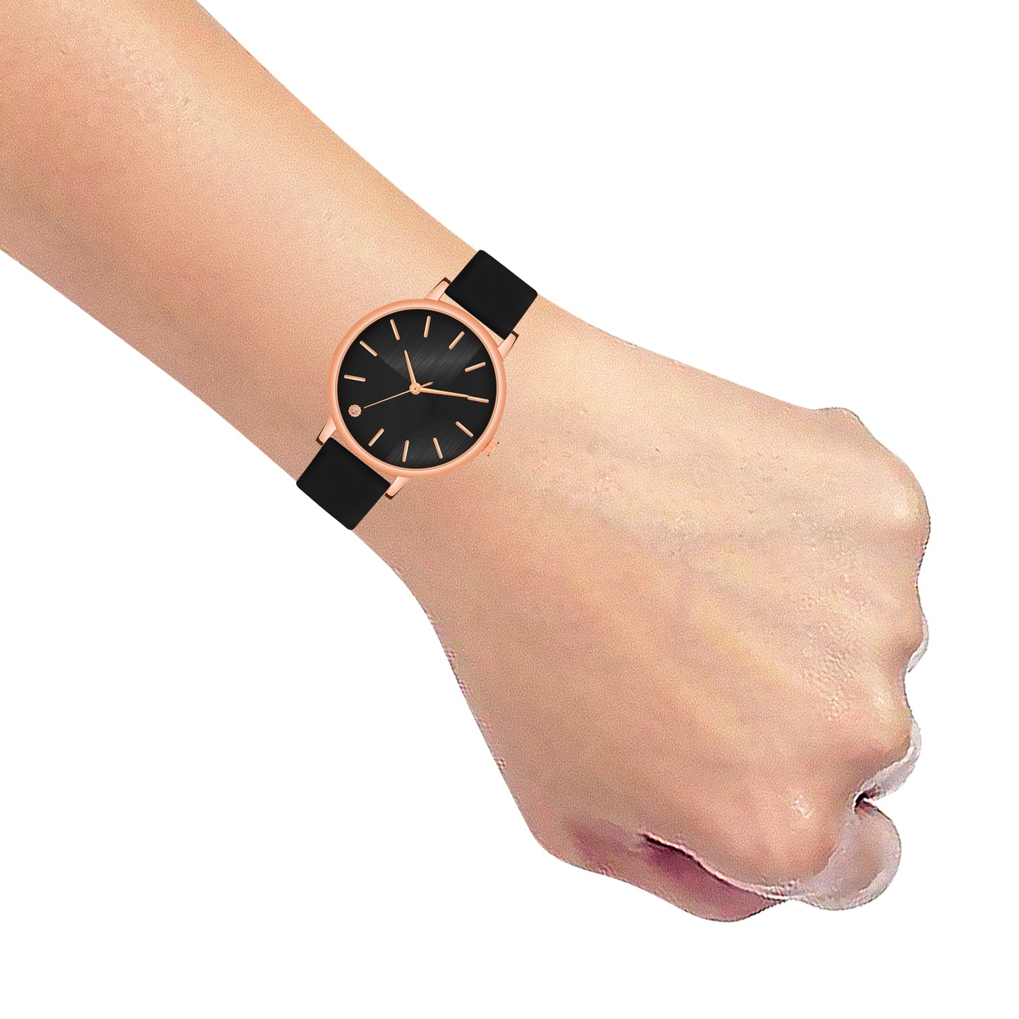 Elegant Round Dial Ladies Watch β Sleek Metallic Finish
