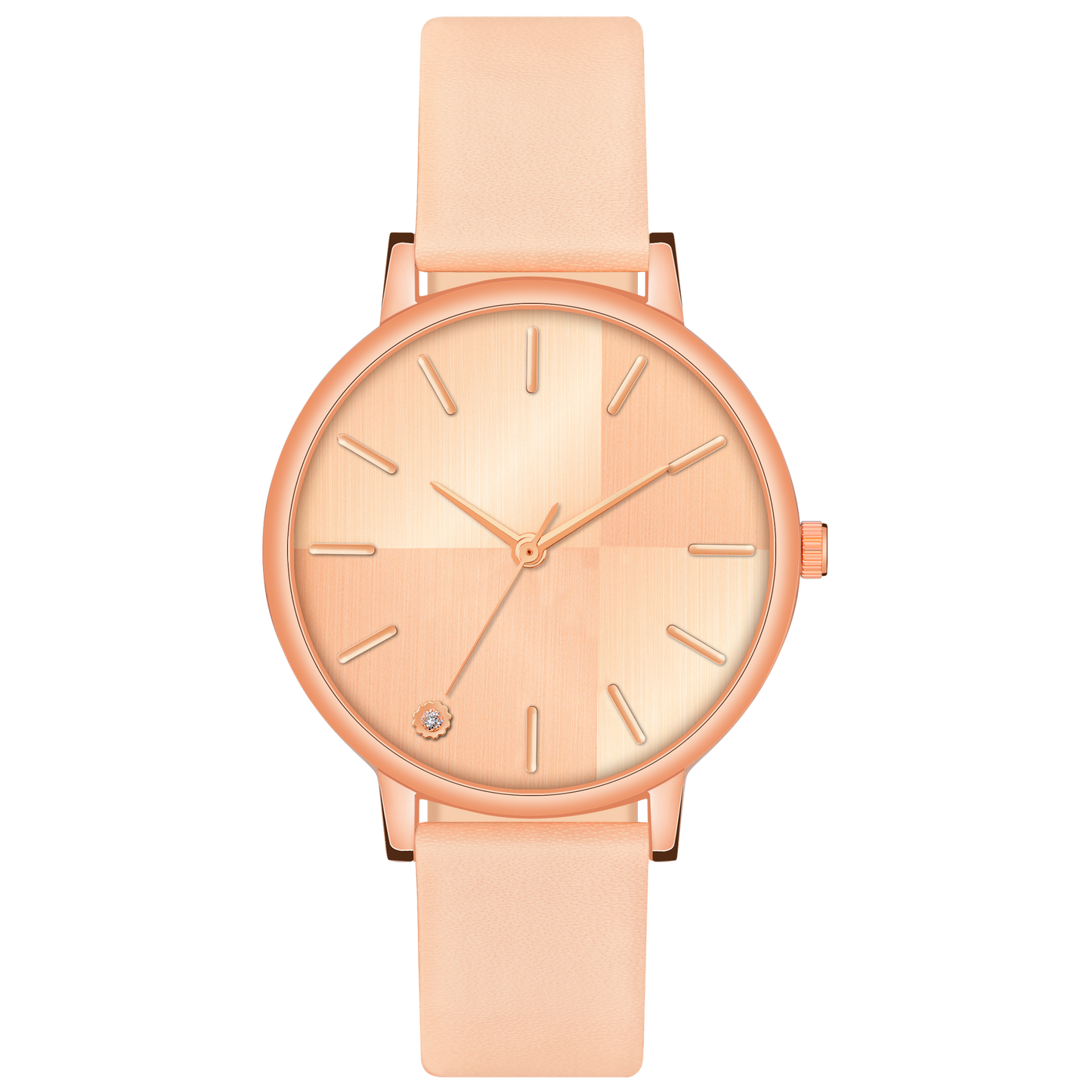 Elegant Round Dial Ladies Watch β Sleek Metallic Finish