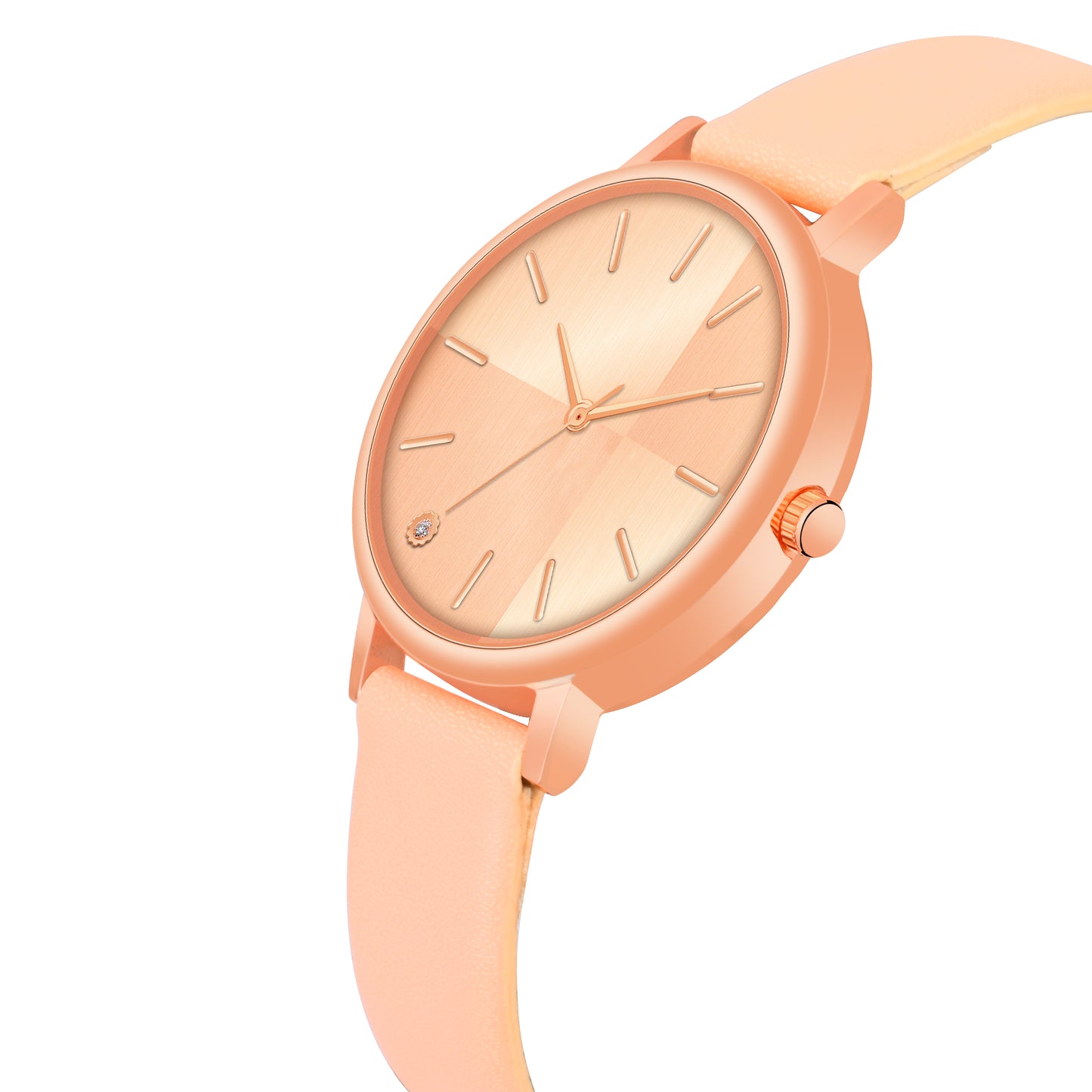 Elegant Round Dial Ladies Watch β Sleek Metallic Finish