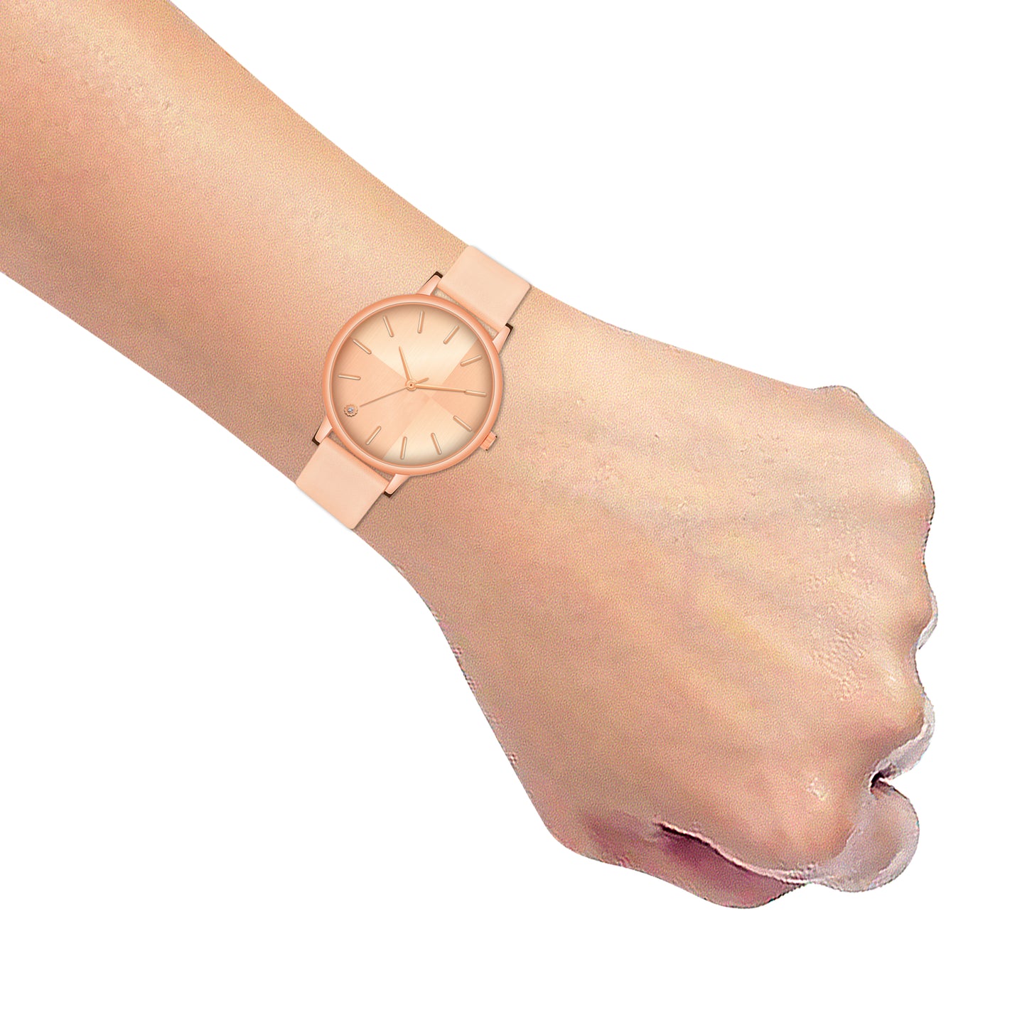 Elegant Round Dial Ladies Watch β Sleek Metallic Finish