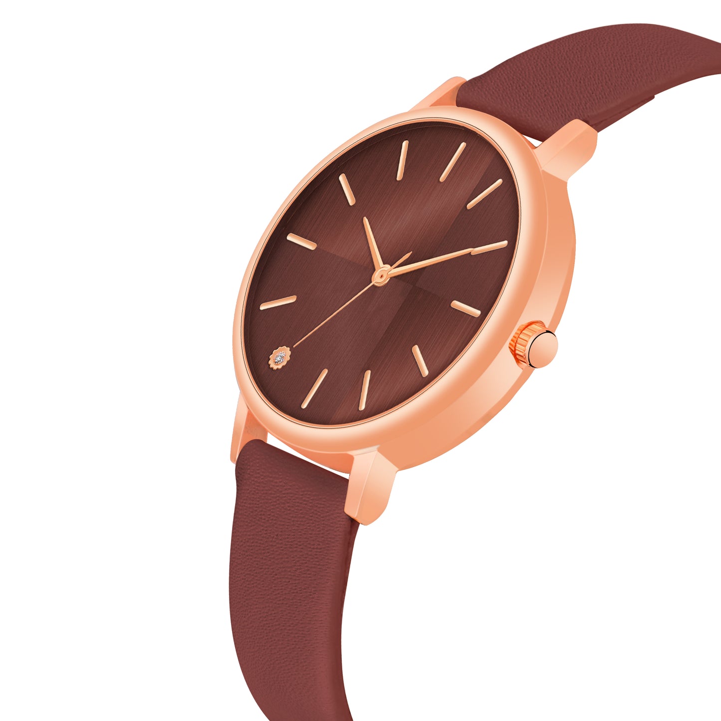 Elegant Round Dial Ladies Watch β Sleek Metallic Finish