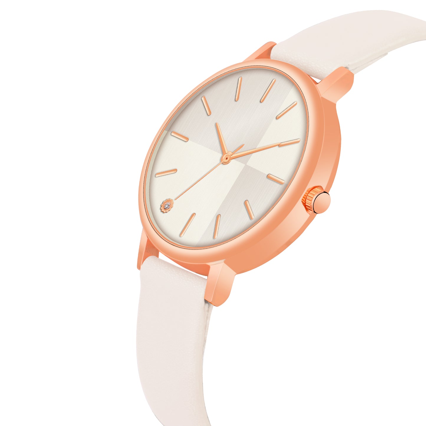Elegant Round Dial Ladies Watch β Sleek Metallic Finish