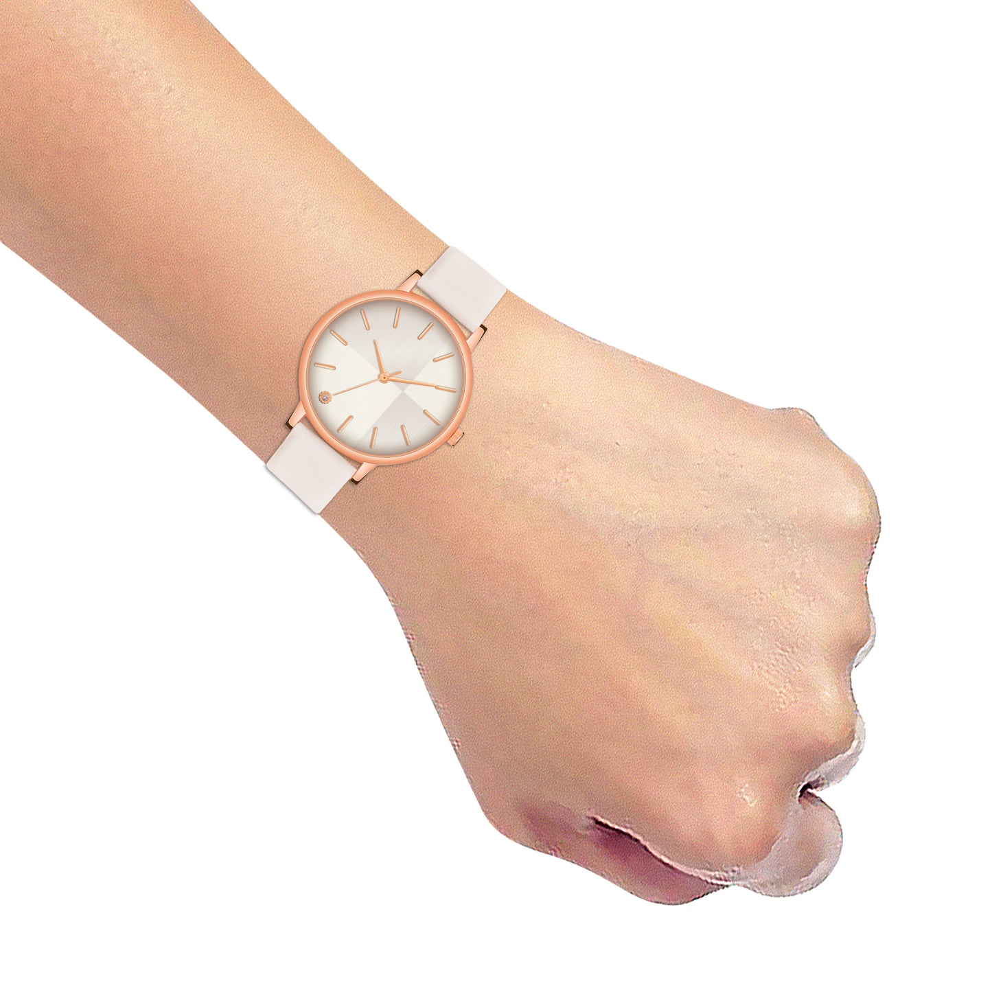 Elegant Round Dial Ladies Watch β Sleek Metallic Finish