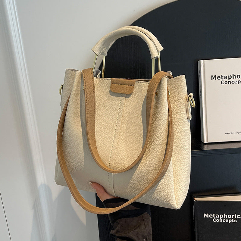 Women's Large-capacity Crossbody Autumn All-matching Korean-style Textured Portable Bucket Bag