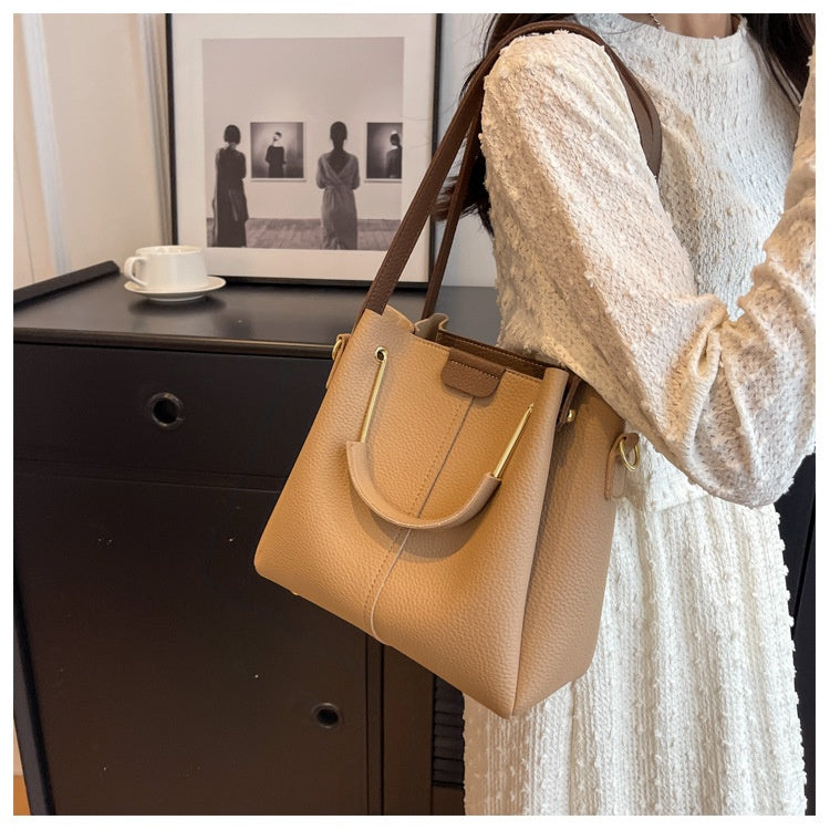 Women's Large-capacity Crossbody Autumn All-matching Korean-style Textured Portable Bucket Bag