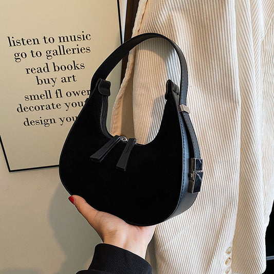 Fashion High-grade Matte French Minority Handbags Women | Urban Simplicity | Crescent Shape