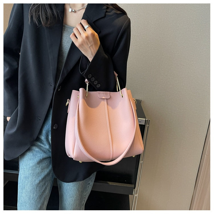 Women's Large-capacity Crossbody Autumn All-matching Korean-style Textured Portable Bucket Bag