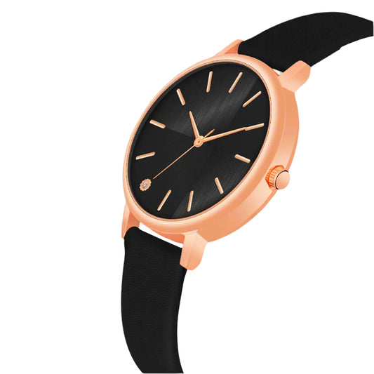 Elegant Round Dial Ladies Watch – Sleek Metallic Finish